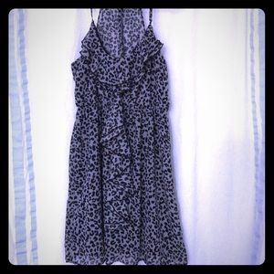 Halter black and Gray Leopard print dress